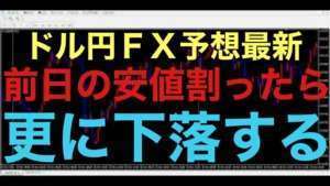【ドル円FX予想最新】前日の下落で、レンジの下限まで下落してきました！問題は今日更に安値を割り込むか！？もう一度反転上昇するかに注目です！