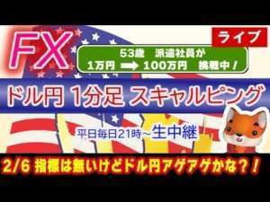 (2/6)ドル円1分足スキャルピング生中継（FXライブ配信）