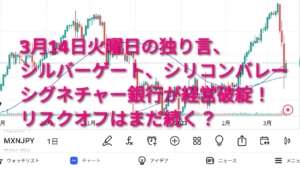 【リスクオフ】2023.3.14火曜日、シルバーゲート、シリコンバレー、シグネチャー銀行が経営破綻！リスクオフはまだ続く？