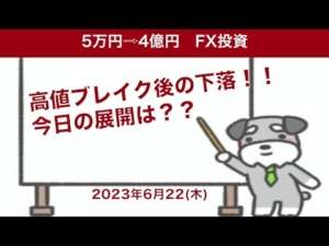 FX初心者でもわかるトレード手法。今日のトレード手法2023年6月22日(木)