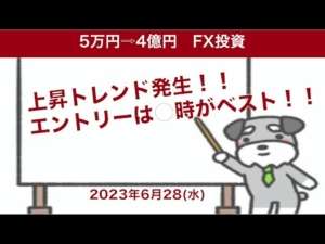 FX初心者でもわかるトレード手法。今日のトレード手法2023年6月28日(水)