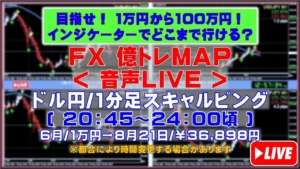 【FXライブ億トレMAP:リアルトレード】onlyドル円1分足平均足スキャルピングトレーニング 2023.8.21 20:45~24:00頃