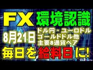 FX 環境認識★2023年8月21日(月) トレードで毎日を給料日にしよう！USDJPY・USDCAD・EURUSD・EURJPY・NZDUSD・USDCHF・AUDUSD・GBPUSD・XAUUSD